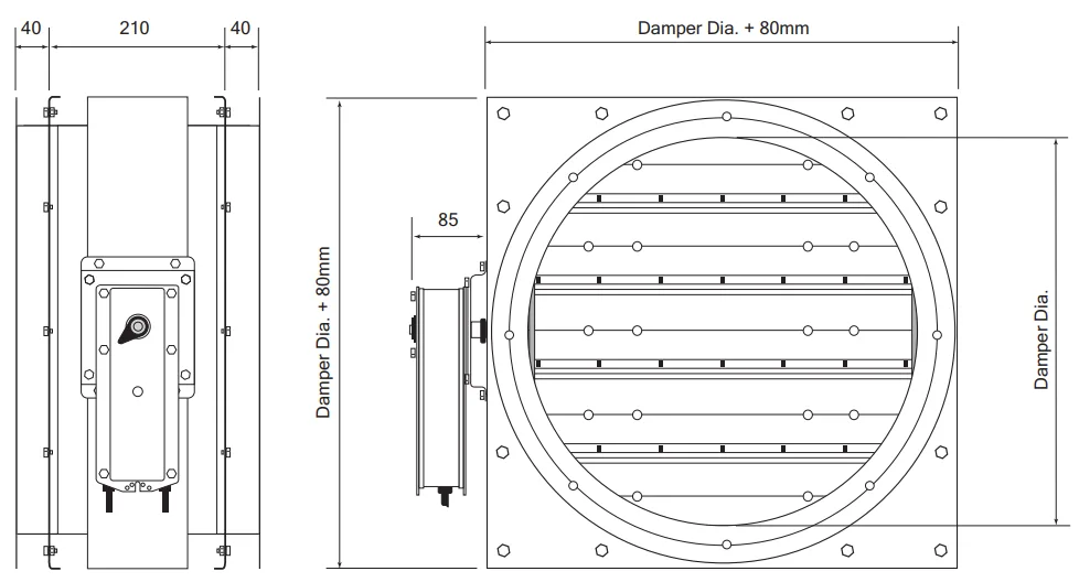 Circular MED approved A60 Damper