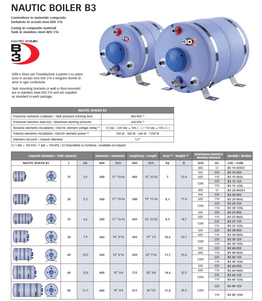 Quick - Nautic Boiler B3