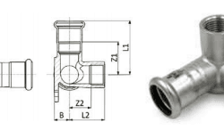 RACMET inoxPRES Corner Tee With Wall Flange
