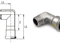 RACMET inoxPRES Elbow Adaptor 90° With Male Thread For Gas
