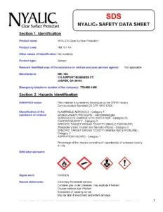MSDS - Nyalic 101 AEORSOL