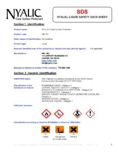 MSDS - Nyalic 101 LIQUID
