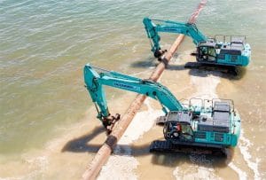 Ovenden Excavators in action at sea - A Nyalic coatings customer